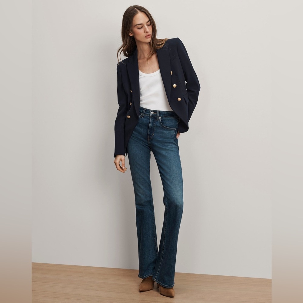 NWT $795 Veronica Beard Miller Dickey Jacket - Navy w/Gold Buttons - Picture 3 of 15